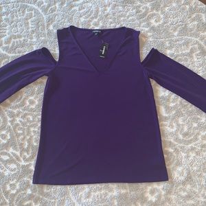 Express Cold Shoulder Top - Size M - Purple